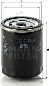 Mann-Filter W 712/54 - Φίλτρο λαδιού spanosparts.gr