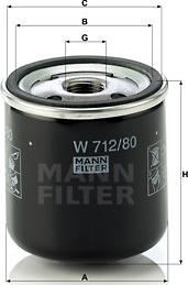 Mann-Filter W 712/80 - Φίλτρο λαδιού spanosparts.gr