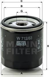 Mann-Filter W 712/83 - Φίλτρο λαδιού spanosparts.gr