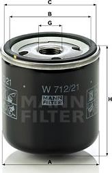 Mann-Filter W 712/21 - Φίλτρο λαδιού spanosparts.gr