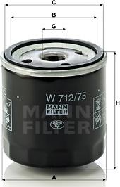 Mann-Filter W 712/75 - Φίλτρο λαδιού spanosparts.gr