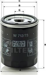 Mann-Filter W 712/73 - Φίλτρο λαδιού spanosparts.gr