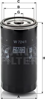 Mann-Filter W 724/1 - Φίλτρο λαδιού spanosparts.gr