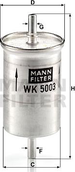 Mann-Filter WK 5003 - Φίλτρο καυσίμου spanosparts.gr