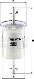 Mann-Filter WK 6032 - Φίλτρο καυσίμου spanosparts.gr