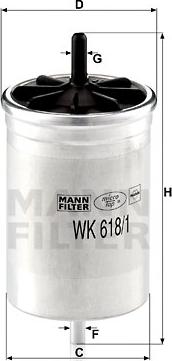 Mann-Filter WK 618/1 - Φίλτρο καυσίμου spanosparts.gr