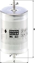 Mann-Filter WK 831 - Φίλτρο καυσίμου spanosparts.gr
