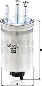 Mann-Filter WK 829/3 - Φίλτρο καυσίμου spanosparts.gr