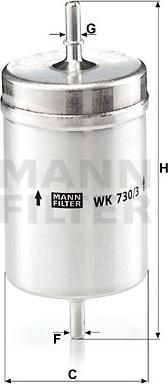 Mann-Filter WK 730/3 - Φίλτρο καυσίμου spanosparts.gr