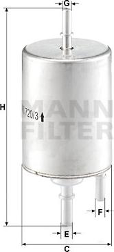 Mann-Filter WK 720/3 - Φίλτρο καυσίμου spanosparts.gr