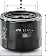 Mann-Filter WP 914/80 - Φίλτρο λαδιού spanosparts.gr