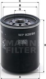 Mann-Filter WP 920/80 - Φίλτρο λαδιού spanosparts.gr