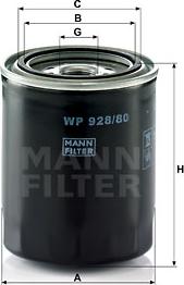Mann-Filter WP 928/80 - Φίλτρο λαδιού spanosparts.gr