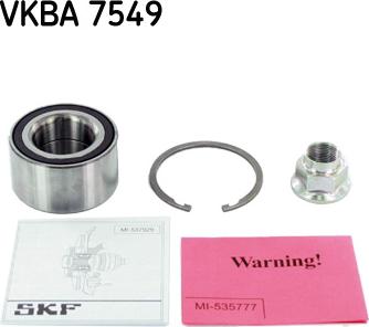 SKF VKBA 7549 - Σετ ρουλεμάν τροχών spanosparts.gr