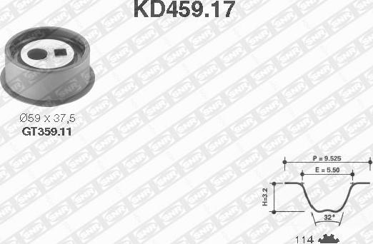 SNR KD459.17 - Σετ οδοντωτού ιμάντα spanosparts.gr