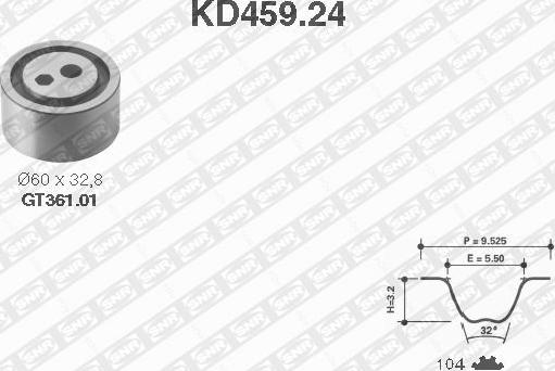 SNR KD459.24 - Σετ οδοντωτού ιμάντα spanosparts.gr