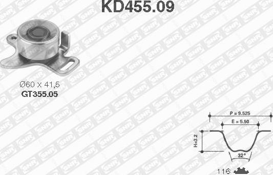 SNR KD455.09 - Σετ οδοντωτού ιμάντα spanosparts.gr