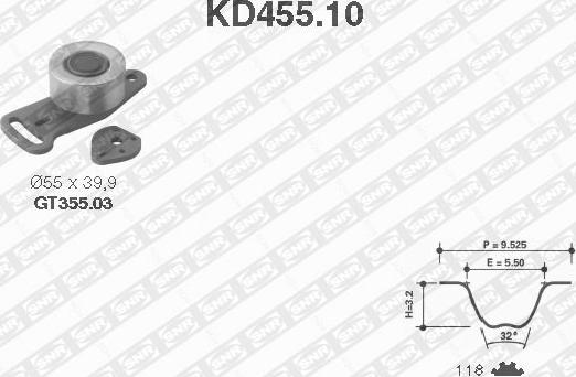 SNR KD455.10 - Σετ οδοντωτού ιμάντα spanosparts.gr