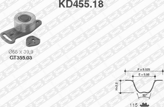 SNR KD455.18 - Σετ οδοντωτού ιμάντα spanosparts.gr