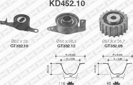 SNR KD452.10 - Σετ οδοντωτού ιμάντα spanosparts.gr