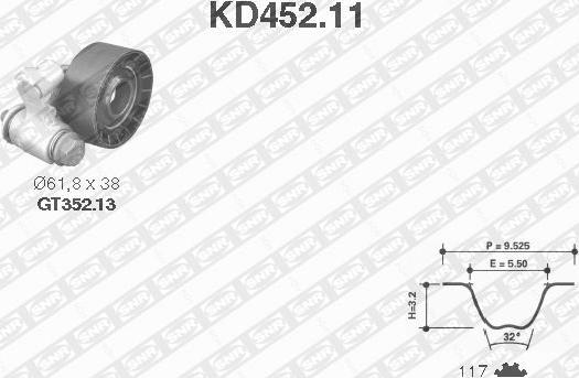 SNR KD452.11 - Σετ οδοντωτού ιμάντα spanosparts.gr