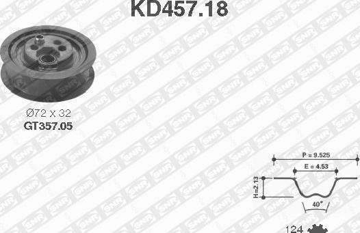 SNR KD457.18 - Σετ οδοντωτού ιμάντα spanosparts.gr