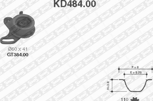 SNR KD484.00 - Σετ οδοντωτού ιμάντα spanosparts.gr