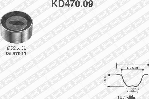 SNR KD470.09 - Σετ οδοντωτού ιμάντα spanosparts.gr
