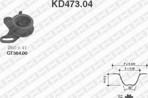SNR KD473.04 - Σετ οδοντωτού ιμάντα spanosparts.gr