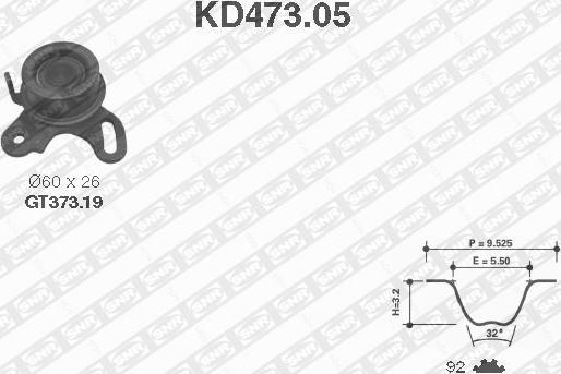 SNR KD473.05 - Σετ οδοντωτού ιμάντα spanosparts.gr