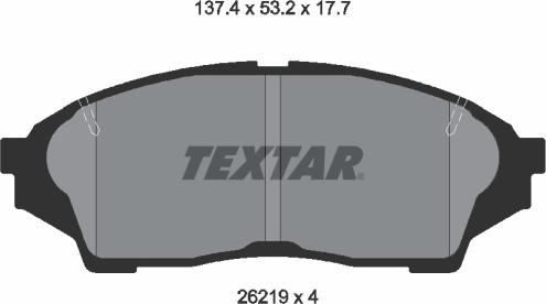 Textar 2621901 - Σετ τακάκια, δισκόφρενα spanosparts.gr
