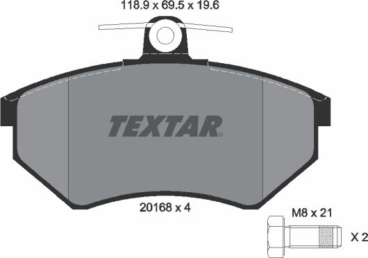 Textar 2016804 - Σετ τακάκια, δισκόφρενα spanosparts.gr