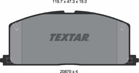 Textar 2087001 - Σετ τακάκια, δισκόφρενα spanosparts.gr