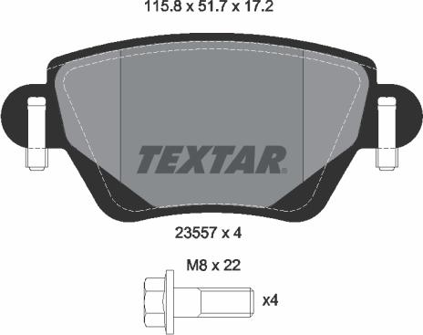 Textar 2355701 - Σετ τακάκια, δισκόφρενα spanosparts.gr
