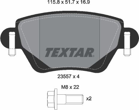 Textar 2355702 - Σετ τακάκια, δισκόφρενα spanosparts.gr
