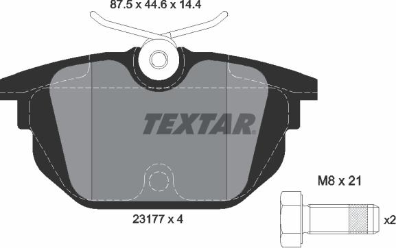 Textar 2317703 - Σετ τακάκια, δισκόφρενα spanosparts.gr