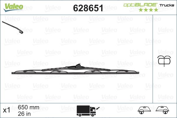 Valeo 628651 - Μάκτρο καθαριστήρα spanosparts.gr