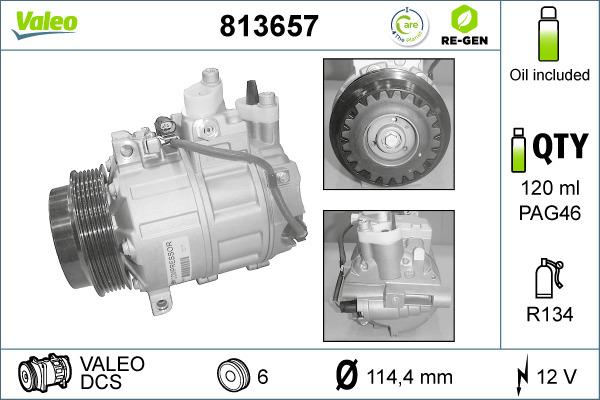 Valeo 813657 - Συμπιεστής, συστ. κλιματισμού spanosparts.gr