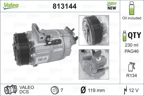 Valeo 813144 - Συμπιεστής, συστ. κλιματισμού spanosparts.gr