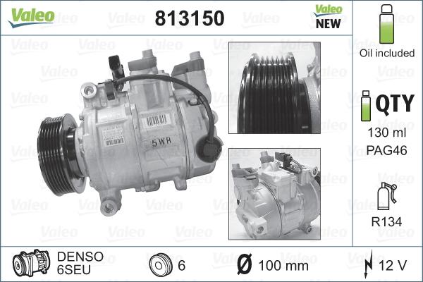 Valeo 813150 - Συμπιεστής, συστ. κλιματισμού spanosparts.gr