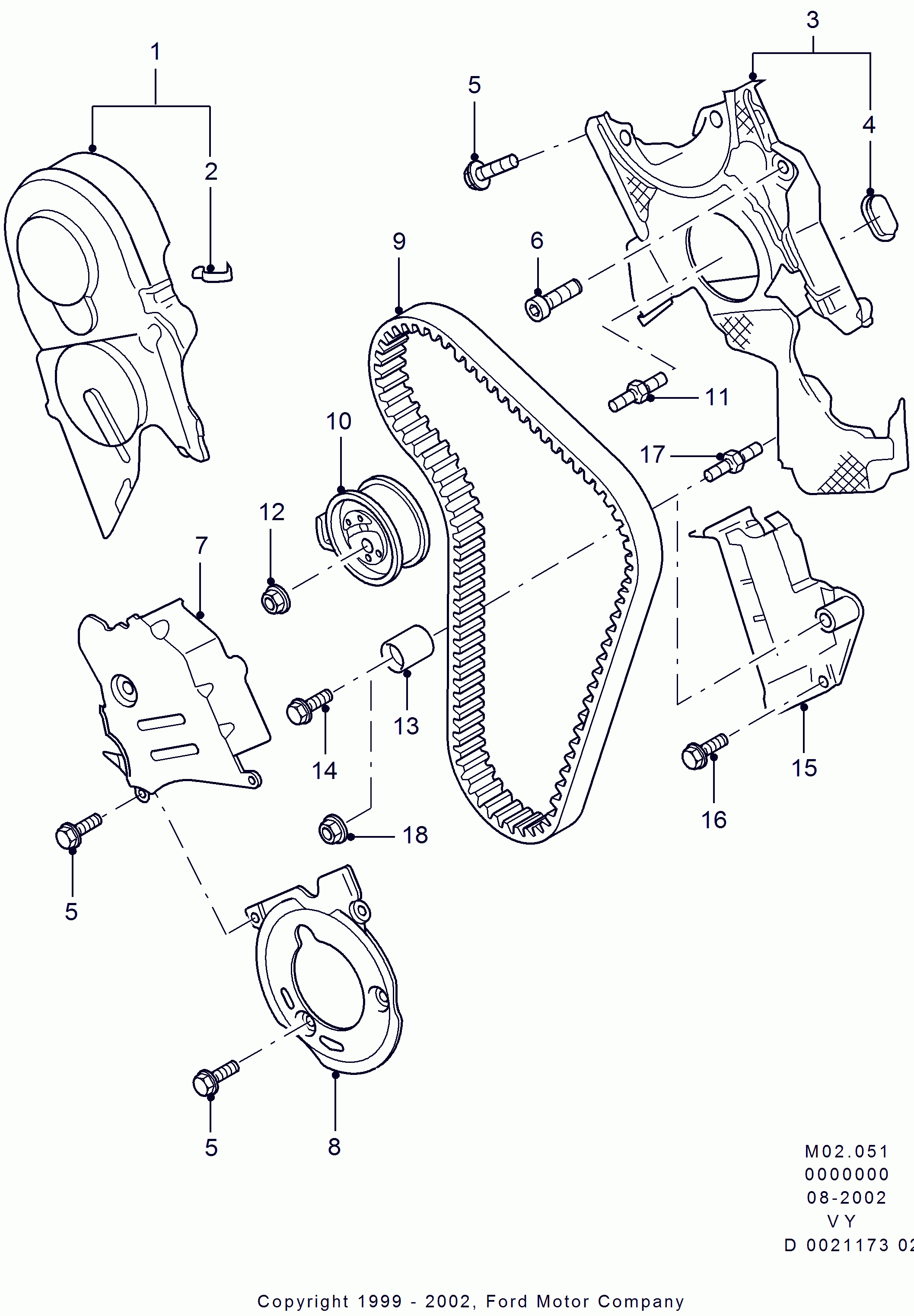 FORD 1 119 021 - Τεντωτήρας, οδοντ. ιμάντας spanosparts.gr