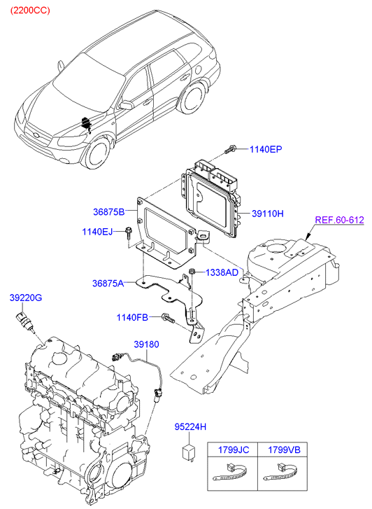 Hyundai 39220-38030 - Αισθητήρας, θερμοκρ. ψυκτικού υγρού spanosparts.gr