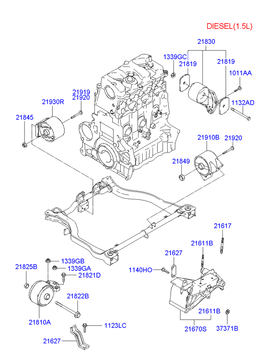 KIA 21930-25400 - Έδραση, κινητήρας spanosparts.gr