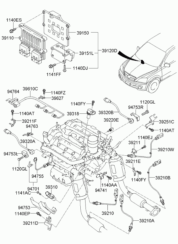 Hyundai 392103C850 - Αισθητήρας λάμδα spanosparts.gr