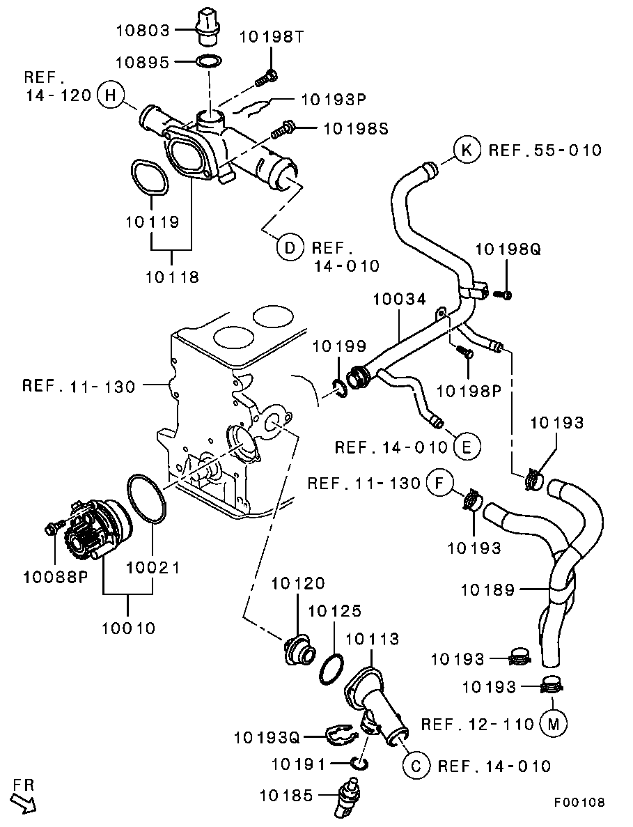 Mitsubishi MN-980264 - Αισθητήρας, θερμοκρ. ψυκτικού υγρού spanosparts.gr