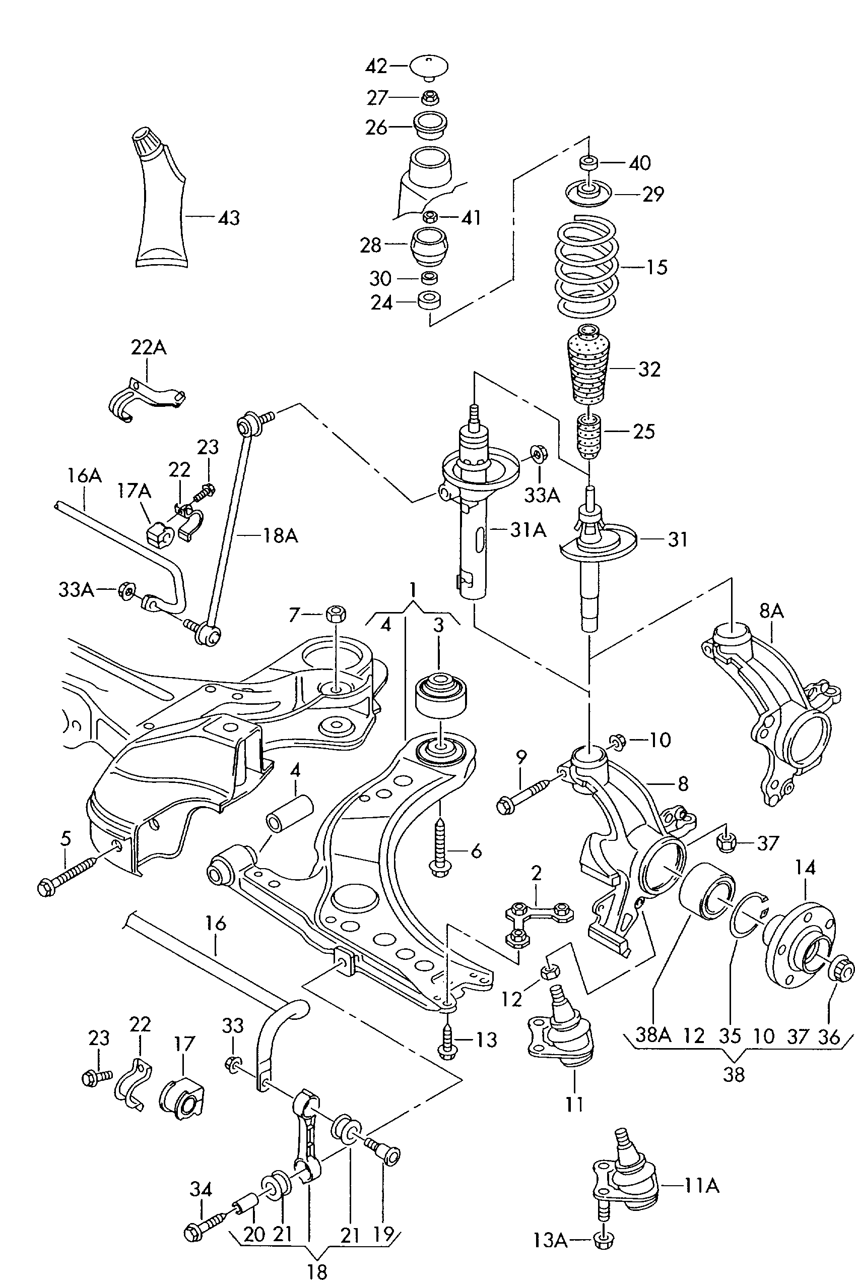 AUDI 1J0 412 303 - Προσκρουστήρας, ανάρτηση spanosparts.gr