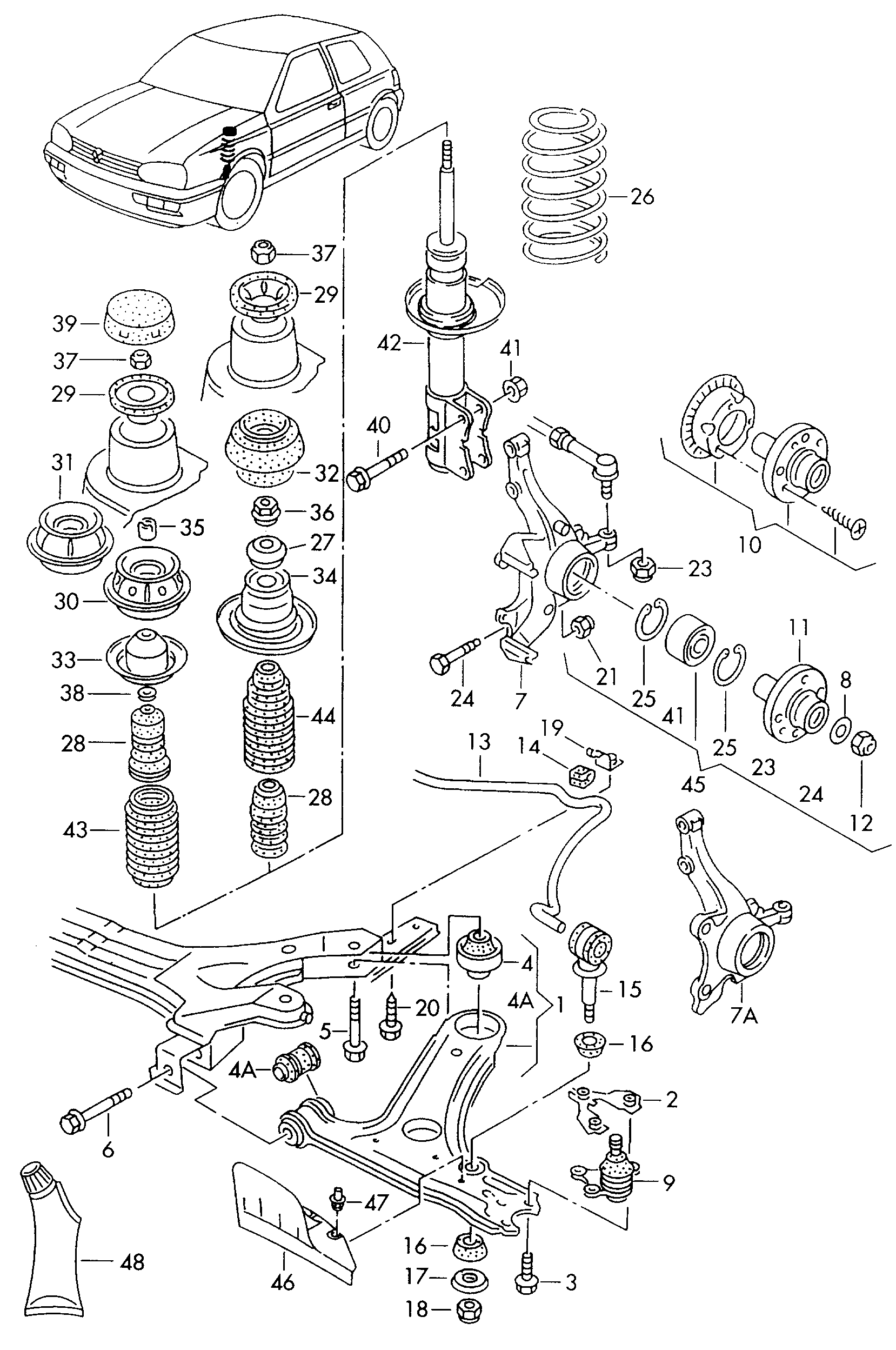 Skoda (SVW) 1H0 412 303 B - Προσκρουστήρας, ανάρτηση spanosparts.gr