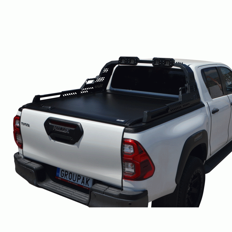 ΚΑΠΑΚΙ ΚΑΡΟΤΣΑΣ ΡΟΛΟ ΑΛΟΥΜΙΝΙΟΥ ΜΕ PREMIUM LED ROLL-BAR TEK 2 MAX 9080 ROLL+RB 430LED TOYOTA HILUX REVO 2016+ & HILUX 2021+