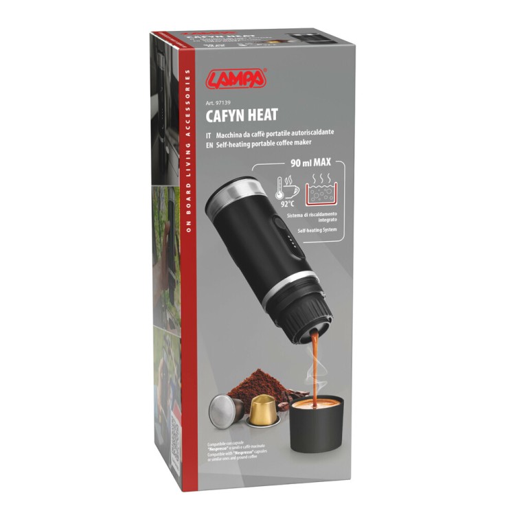 Lampa – Φορητή Μηχανή Espresso 15 Bar Cafyn Heat USB-C με Θέρμανση Νερού &amp; Συμβατότητα Νεσπρέσο/Αλεσμένου, απολαύστε αυθεντικό καφέ παντού – 1 Τεμ. (L.9713.9)
