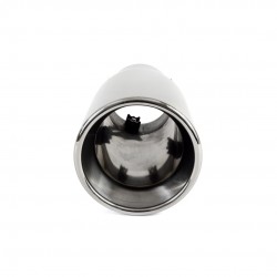 Amio - Άκρο Εξάτμισης MT-018 Στρογγυλό Inox για Απολήξεις 50-65mm από Ανοξείδωτο Χάλυβα για Βελτίωση Εμφάνισης και Ήχου Αυτοκινήτου - 1 τεμ. (01318/AM)